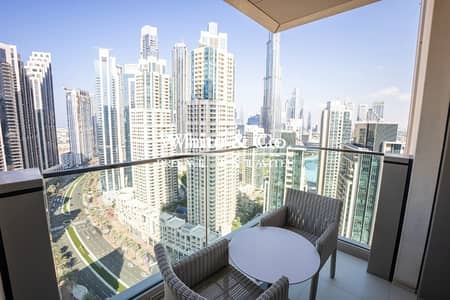 2 Bedroom Flat for Rent in Downtown Dubai, Dubai - Burj View | Luxury Living | Study