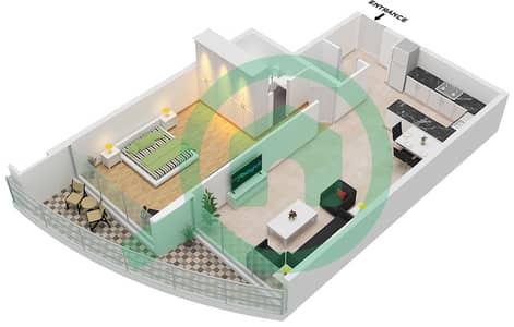 The Atlantic - 1 Bed Apartments Unit 6-1 Floor L1-L7 Floor plan