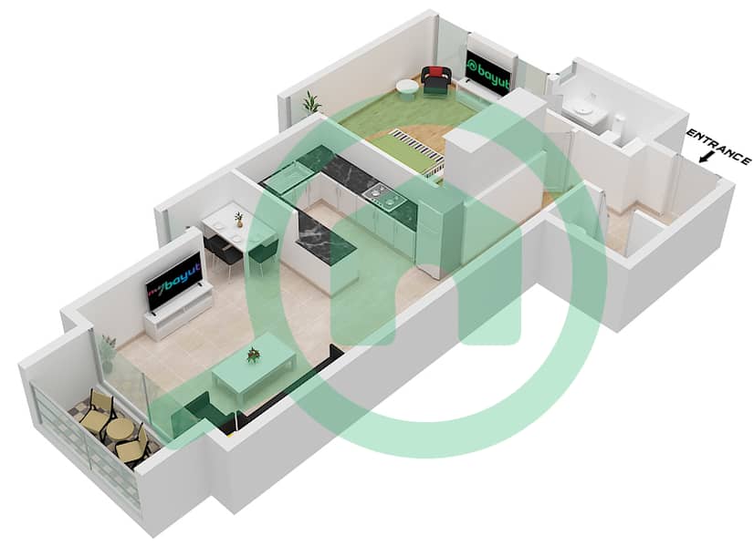 The Atlantic - 1 Bedroom Apartment Unit 7-1 FLOOR L1-L7 Floor plan Unit 7-1 Floor L1-L7 interactive3D