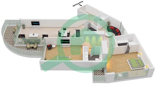 The Atlantic - 2 Bed Apartments Unit 4-2 Floor L1-L14 Floor plan