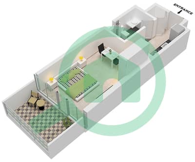 Canal Heights - Studio Apartment Type D1 FLOOR 2 Floor plan