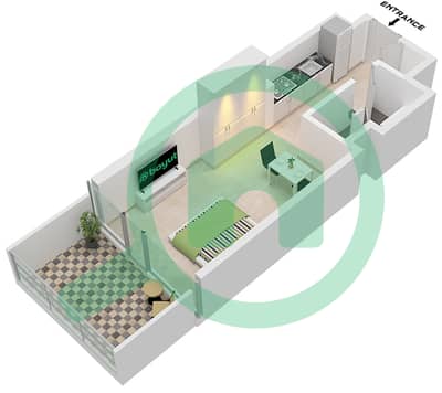 Canal Heights - Studio Apartment Type D1-M FLOOR 2 Floor plan