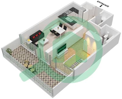 Canal Heights - 1 Bedroom Apartment Type D1 FLOOR 21 Floor plan Canal Heights - 1 Bedroom Apartment Type D1 FLOOR 21 Floor plan