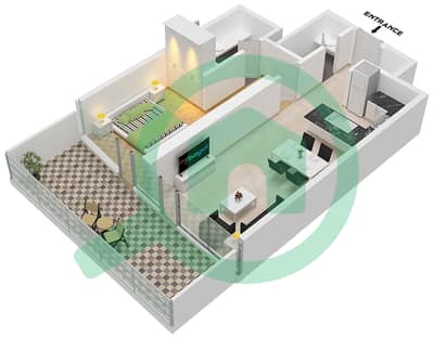 Canal Heights - 1 Bedroom Apartment Type D1-M FLOOR 21 Floor plan Canal Heights - 1 Bedroom Apartment Type D1-M FLOOR 21 Floor plan