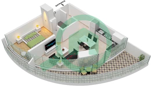 Canal Heights - 1 Bedroom Apartment Type E1 FLOOR 27 Floor plan Canal Heights - 1 Bedroom Apartment Type E1 FLOOR 27 Floor plan
