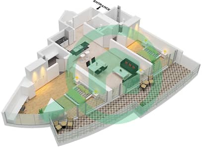 Canal Heights - 2 Bedroom Apartment Type D1-M FLOOR 32 Floor plan Canal Heights - 2 Bedroom Apartment Type D1-M FLOOR 32 Floor plan
