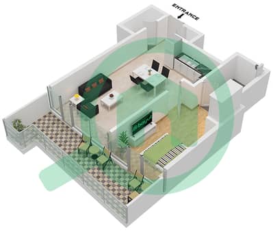 Canal Heights - 1 Bedroom Apartment Type H1 FLOOR 32 Floor plan Canal Heights - 1 Bedroom Apartment Type H1 FLOOR 32 Floor plan