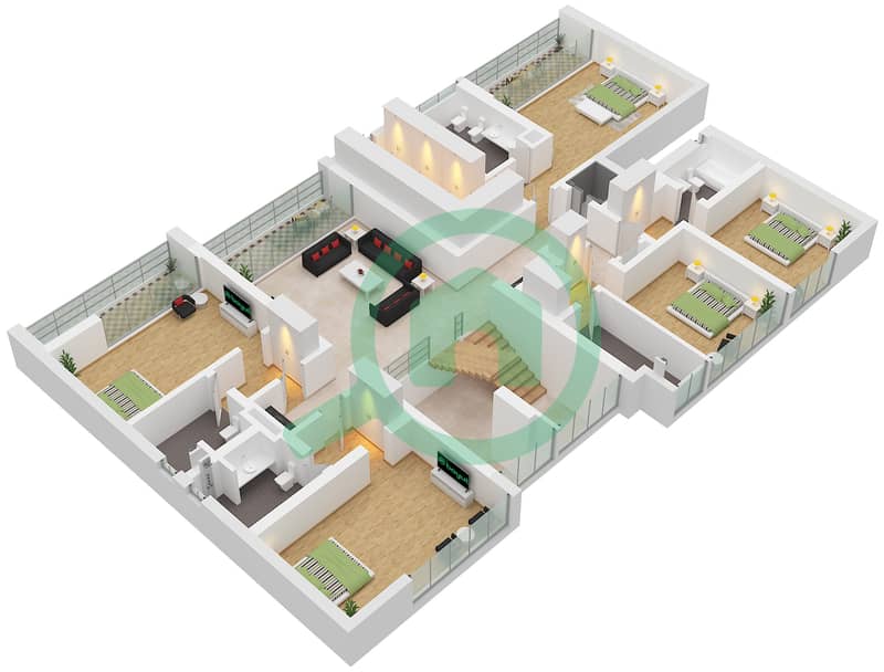 The Coral Collection - 7 Bedroom Villa Type CORAL LIVING CORAL Floor plan Type Coral Living Coral Floor First interactive3D