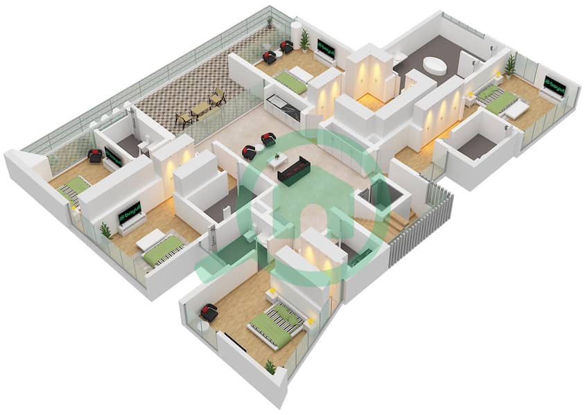 The Coral Collection - 7 Bedroom Villa Type TERRACOTTA CORAL Floor plan Type Terracotta Coral Floor First interactive3D