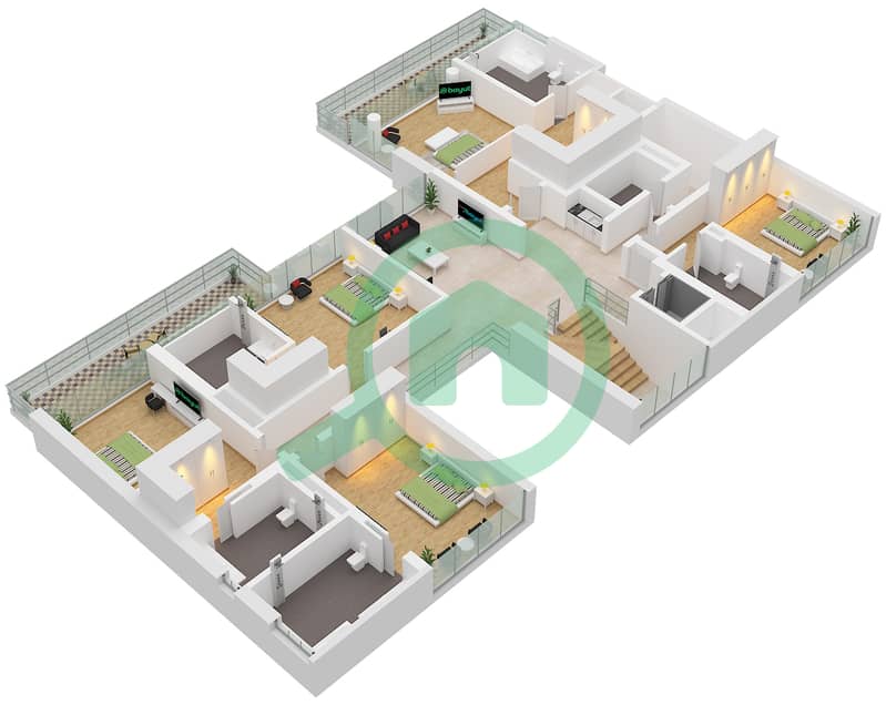 The Coral Collection - 7 Bedroom Villa Type REDWOOD CORAL Floor plan Type Redwood Coral Floor First interactive3D