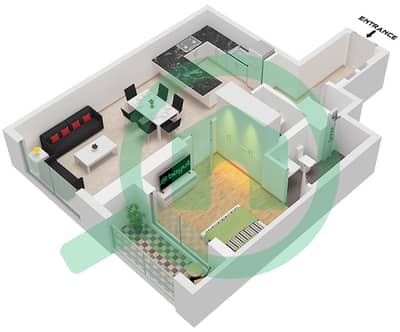 Creek Vistas Grande - 1 Bedroom Apartment Type/unit B  / UNIT 04 FLOOR 8-22 Floor plan