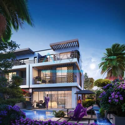 4 Bedroom Villa for Sale in DAMAC Hills 2 (Akoya by DAMAC), Dubai - Violet Rear - Night. jpg