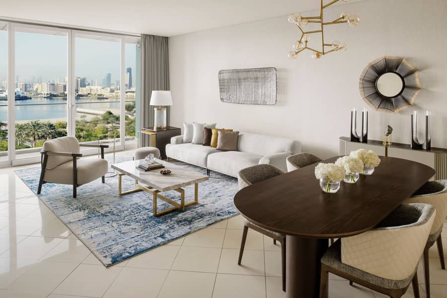2 Two Bedroom Residence Suite with Creek and Urban View - Living Room. JPG