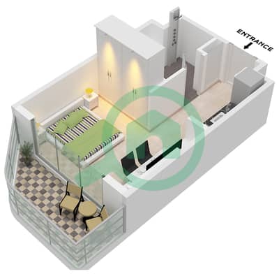 Azizi Venice 8 Building A - Studio Apartment Unit 7 FLOOR 2-10 Floor plan Azizi Venice 8 Building A - Studio Apartment Unit 7 FLOOR 2-10 Floor plan
