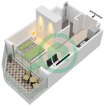 Azizi Venice 8 Building A - Studio Apartment Unit 12 FLOOR 2-10 Floor plan Azizi Venice 8 Building A - Studio Apartment Unit 12 FLOOR 2-10 Floor plan