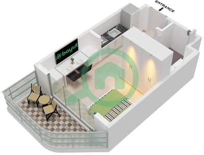 Azizi Venice 8 Building A - Studio Apartment Unit 19 FLOOR 2-10 Floor plan Azizi Venice 8 Building A - Studio Apartment Unit 19 FLOOR 2-10 Floor plan