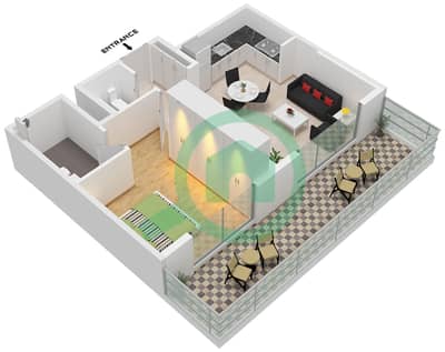 Azizi Venice 8 Building A - 1 Bedroom Apartment Unit 3 FLOOR 1 Floor plan Azizi Venice 8 Building A - 1 Bedroom Apartment Unit 3 FLOOR 1 Floor plan