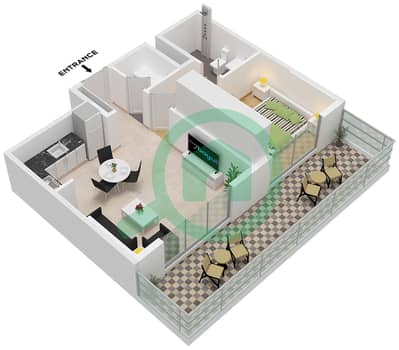Azizi Venice 8 Building A - 1 Bedroom Apartment Unit 25 FLOOR 1 Floor plan Azizi Venice 8 Building A - 1 Bedroom Apartment Unit 25 FLOOR 1 Floor plan