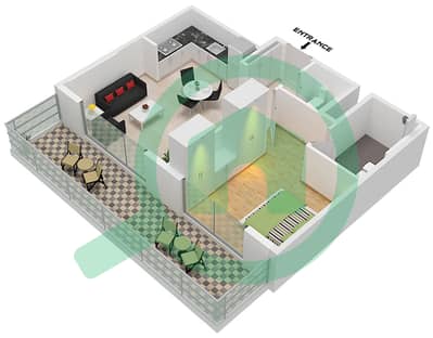 Azizi Venice 8 Building A - 1 Bedroom Apartment Unit 13 FLOOR 1 Floor plan Azizi Venice 8 Building A - 1 Bedroom Apartment Unit 13 FLOOR 1 Floor plan