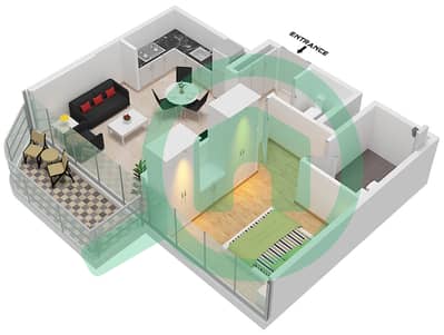 Azizi Venice 8 Building A - 1 Bedroom Apartment Unit 27 FLOOR 2-10 Floor plan Azizi Venice 8 Building A - 1 Bedroom Apartment Unit 27 FLOOR 2-10 Floor plan