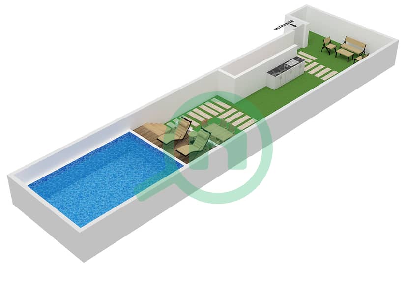المخططات الطابقية لتصميم النموذج A شقة 2 غرفة نوم - أجنحة سكاي من بيس هومز Type A interactive3D