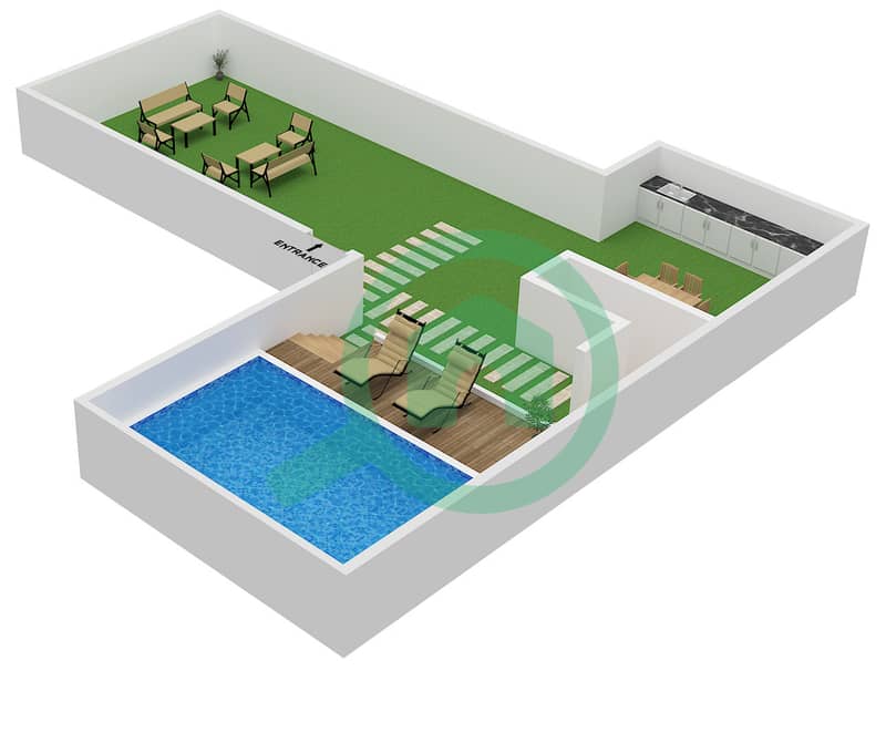 المخططات الطابقية لتصميم النموذج B شقة 2 غرفة نوم - أجنحة سكاي من بيس هومز Type B interactive3D