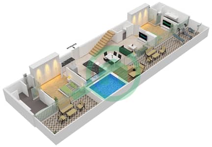 المخططات الطابقية لتصميم النموذج A شقة 2 غرفة نوم - أجنحة سكاي من بيس هومز