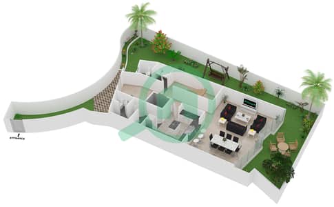 المخططات الطابقية لتصميم النموذج 1 MARINA HOME شقة 4 غرف نوم - باي سايد ريزيدنس