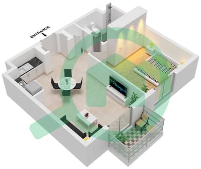 Mesk Residences - 1 卧室公寓类型／单位1A-10 / UNIT 39 FLOOR 2-5戶型图