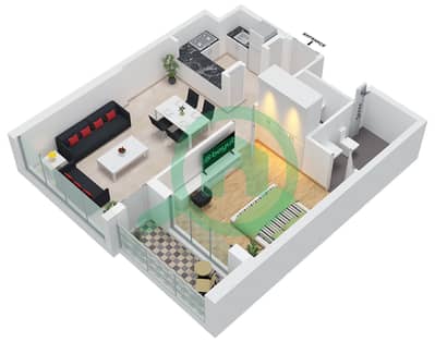 One Park Avenue - 1 Bedroom Apartment Type/unit A/UNIT 1,2,10 FLOOR 2-24 Floor plan