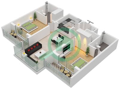 One Park Avenue - 2 Bedroom Apartment Type/unit A / UNIT 3,4 FLOOR 2-24 Floor plan