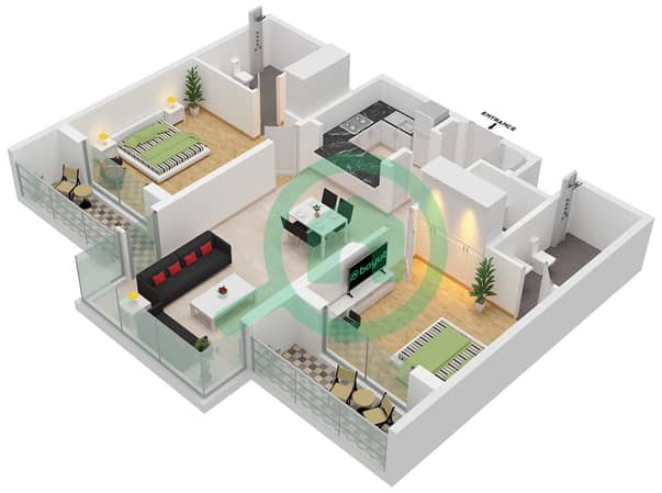 Type A Unit 3,4 Floor 2-24, Unit 12 Floor 2-24, Unit 11 Floor 10-20, Unit 13 Floor 2-9,21-24