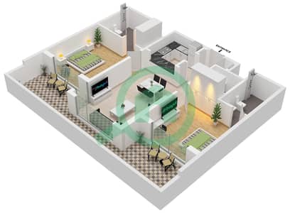 One Park Avenue - 2 Bedroom Apartment Type/unit A2 / UNIT 3,4 FLOOR 1 Floor plan