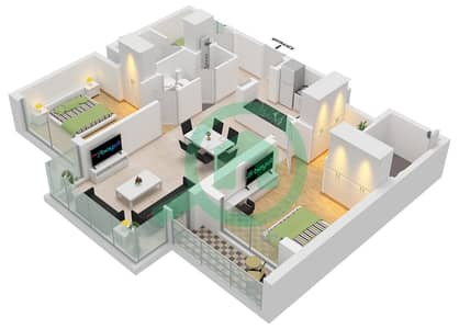 One Park Avenue - 2 Bedroom Apartment Type/unit B / UNIT 6 FLOOR 2-24 Floor plan