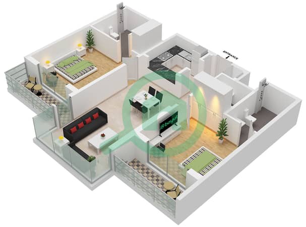 Type C Unit 15 Floor 2-9, Unit 13 Floor 10-20