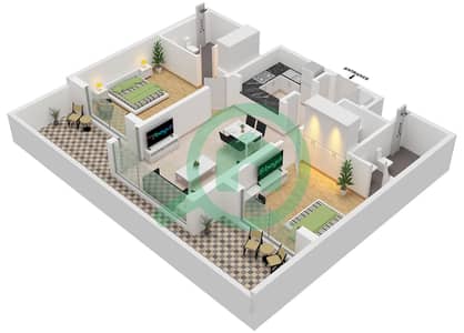 One Park Avenue - 2 Bedroom Apartment Type/unit C1 / UNIT 12 FLOOR 1 Floor plan