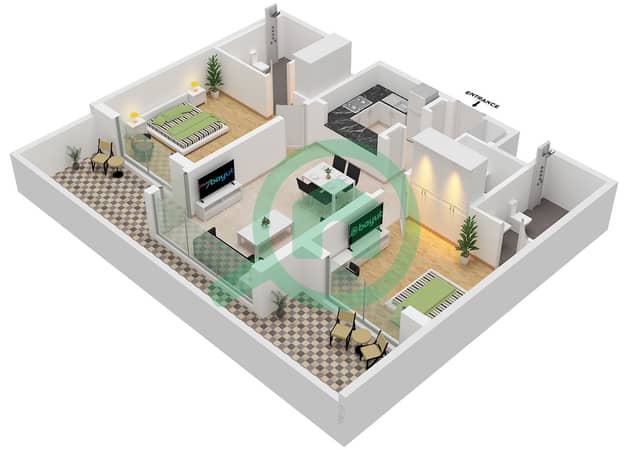 Type C1 Unit 12, Floor 1