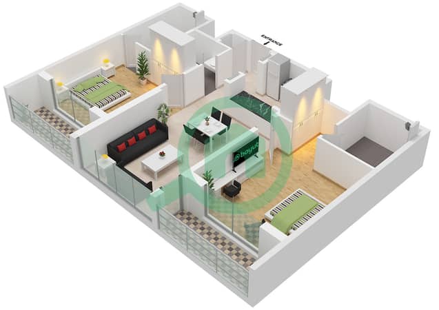 Type D Unit 14, Floor 2-9,21-24