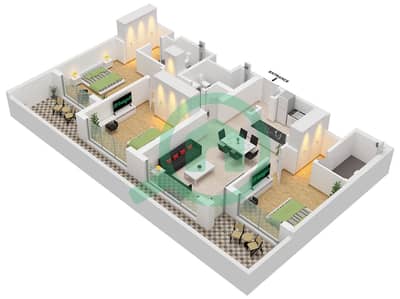 One Park Avenue - 3 Bedroom Apartment Type/unit E1 / UNIT 13 FLOOR 1 Floor plan