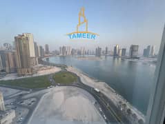 Two-bedroom apartment with a hall in Al Khan area for annual rent, sea view
