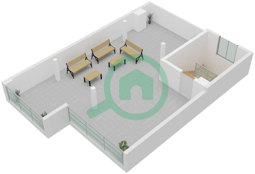 المخططات الطابقية لتصميم النموذج / الوحدة CORNER TOWNHOUSE/UNITEDGE تاون هاوس 5 غرف نوم - خليج الجنوب 4 Type Corner Townhouse Unit Edge Roof Floor interactive3D