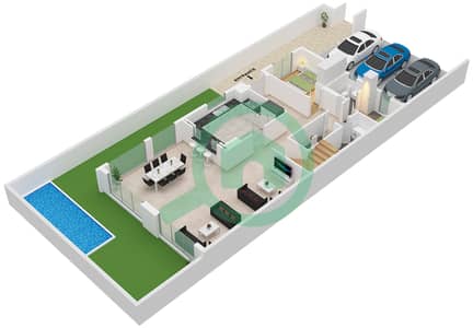 المخططات الطابقية لتصميم النموذج / الوحدة MIDDLE TOWNHOUSE تاون هاوس 5 غرف نوم - خليج الجنوب 4 المخططات الطابقية لتصميم النموذج / الوحدة MIDDLE TOWNHOUSE تاون هاوس 5 غرف نوم - خليج الجنوب 4