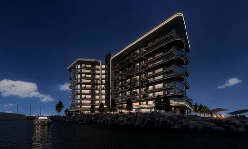 阿尔马扬岛， 拉斯海玛 1 卧室公寓待售 - night view from the river . png