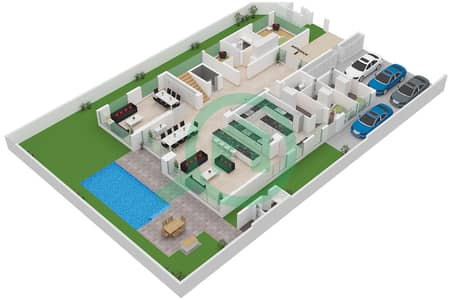 المخططات الطابقية لتصميم النموذج / الوحدة MANSION B/UNIT MANSION 2 فیلا 5 غرف نوم - خليج الجنوب 4