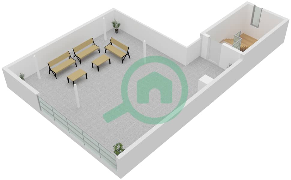 المخططات الطابقية لتصميم النموذج / الوحدة MANSION C / UNIT EDGE 1 تاون هاوس 5 غرف نوم - خليج الجنوب 4 Type Mansion C Unit Edge 1 Roof Floor interactive3D