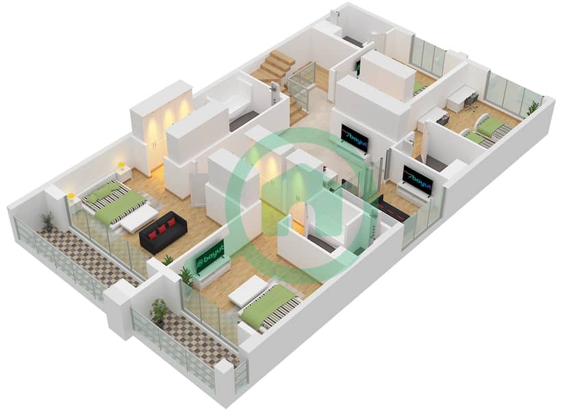 South Bay 4 - Таунхаус 5 Cпальни планировка Тип/мера MANSION(MI)/UNIT EDGE(MI) Type Mansion (Mi) Unit Edge (Mi) First Floor interactive3D