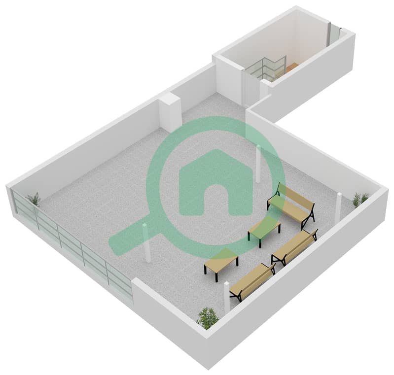 المخططات الطابقية لتصميم النموذج / الوحدة MANSION D / UNIT EDGE 2 تاون هاوس 5 غرف نوم - خليج الجنوب 4 Type Mansion D Unit Edge 2 Roof Floor interactive3D