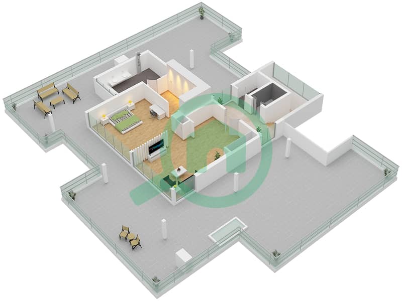 المخططات الطابقية لتصميم النموذج / الوحدة MANSION A/UNIT MANSION 1 فیلا 7 غرف نوم - خليج الجنوب 4 Type Mansion A Unit Mansion 1 Roof Floor interactive3D