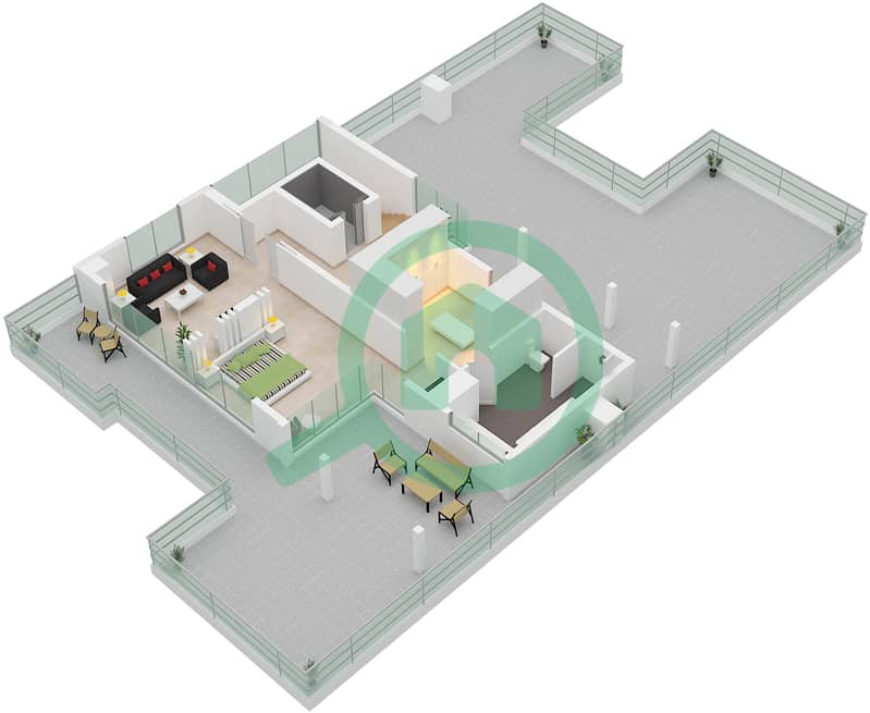 المخططات الطابقية لتصميم النموذج / الوحدة MANSION E/UNIT MANSION 3 فیلا 5 غرف نوم - خليج الجنوب 4 Type Mansion E Unit Mansion 3 Roof Floor interactive3D