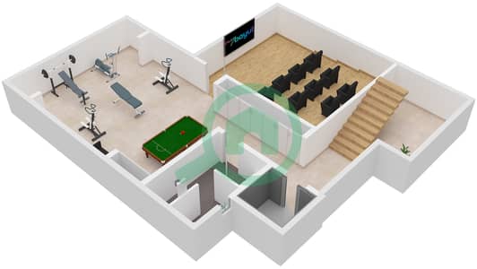 المخططات الطابقية لتصميم النموذج / الوحدة MANSION A/UNIT MANSION 1 فیلا 6 غرف نوم - خليج الجنوب 4